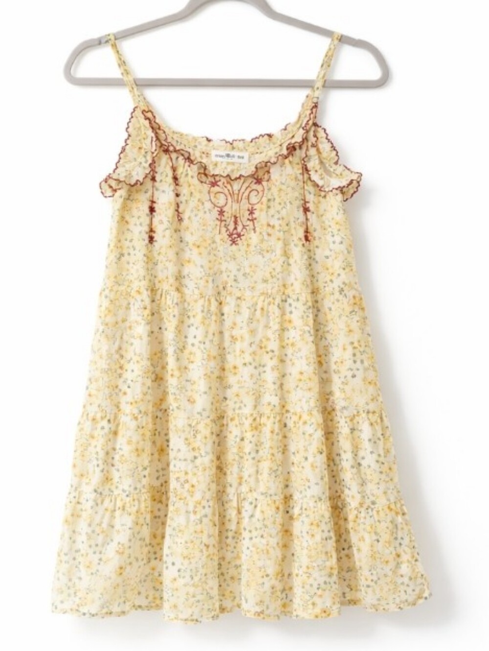 NATURAL LIFE Yellow Floral Ruffle Swim Coverup